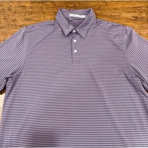 CRIQUET Purple Striped Performance Casual Short Sleeve Golf Polo Shirt Men's XL